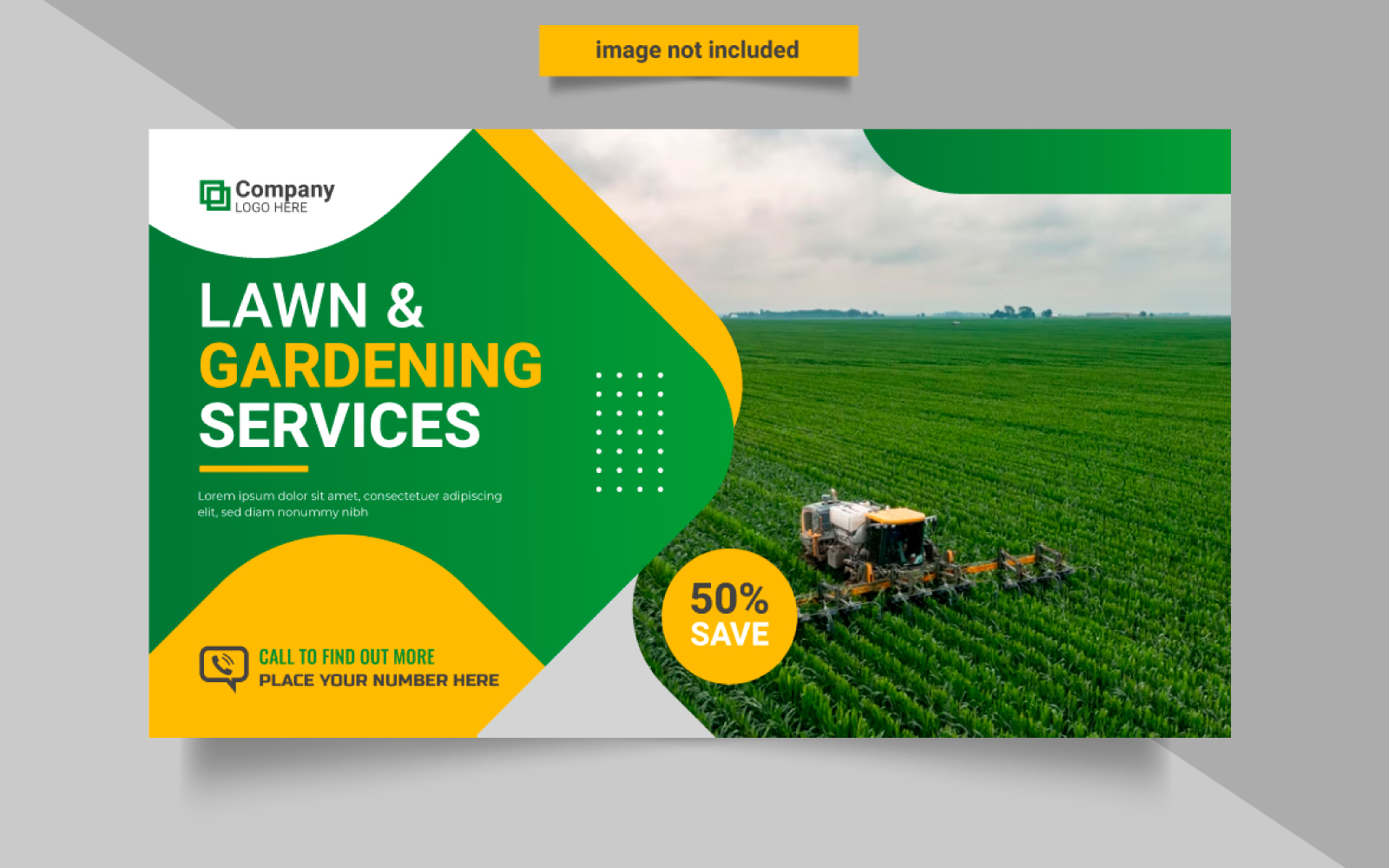 Agro farm and landscaping business web banner design farm management service and social media post