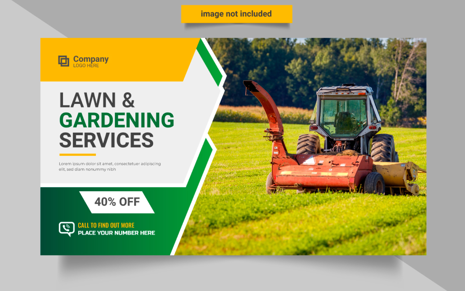 Agro farm and landscaping business web banner  farm management service social media post design