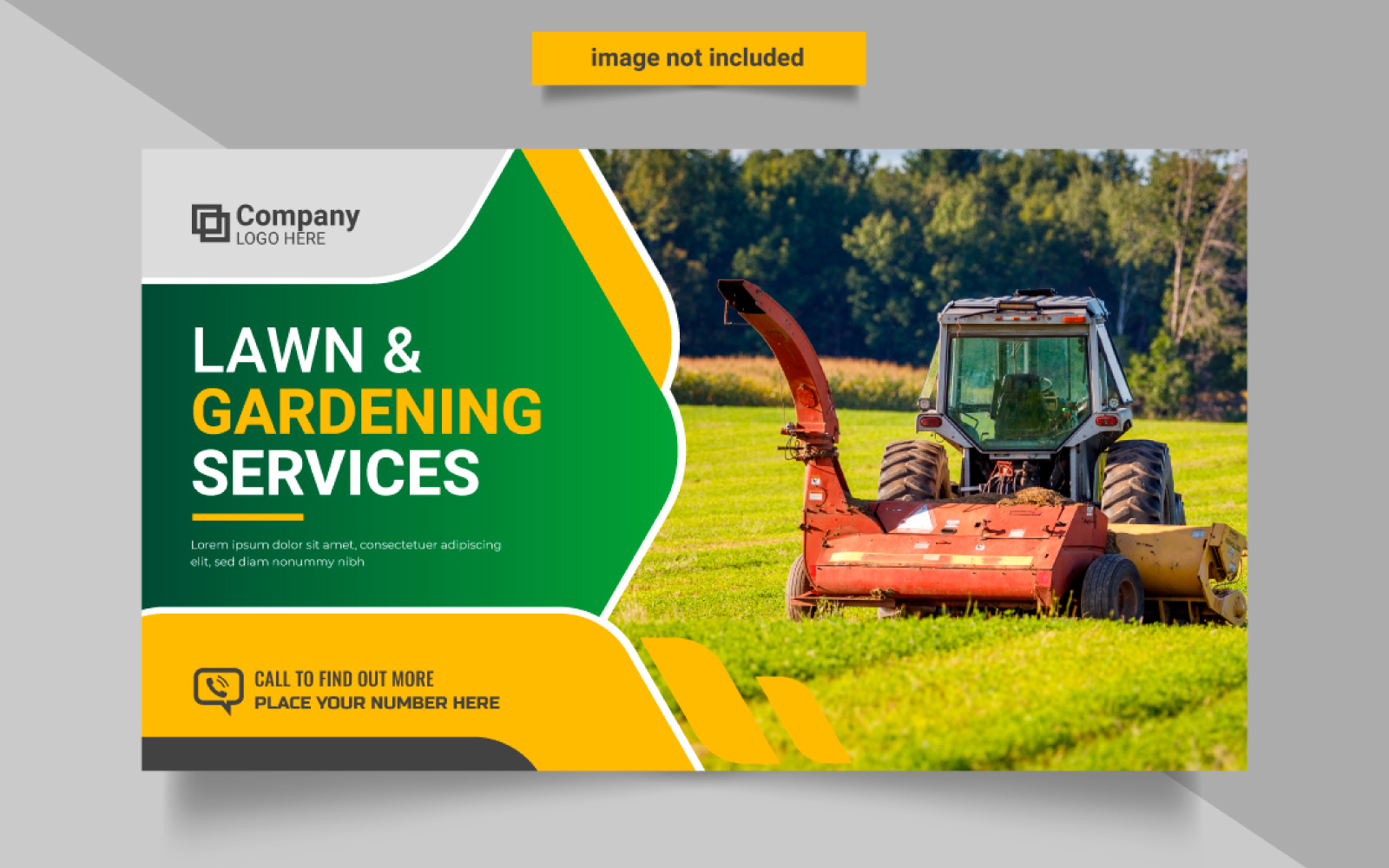Agro farm and landscaping business web banner design vector