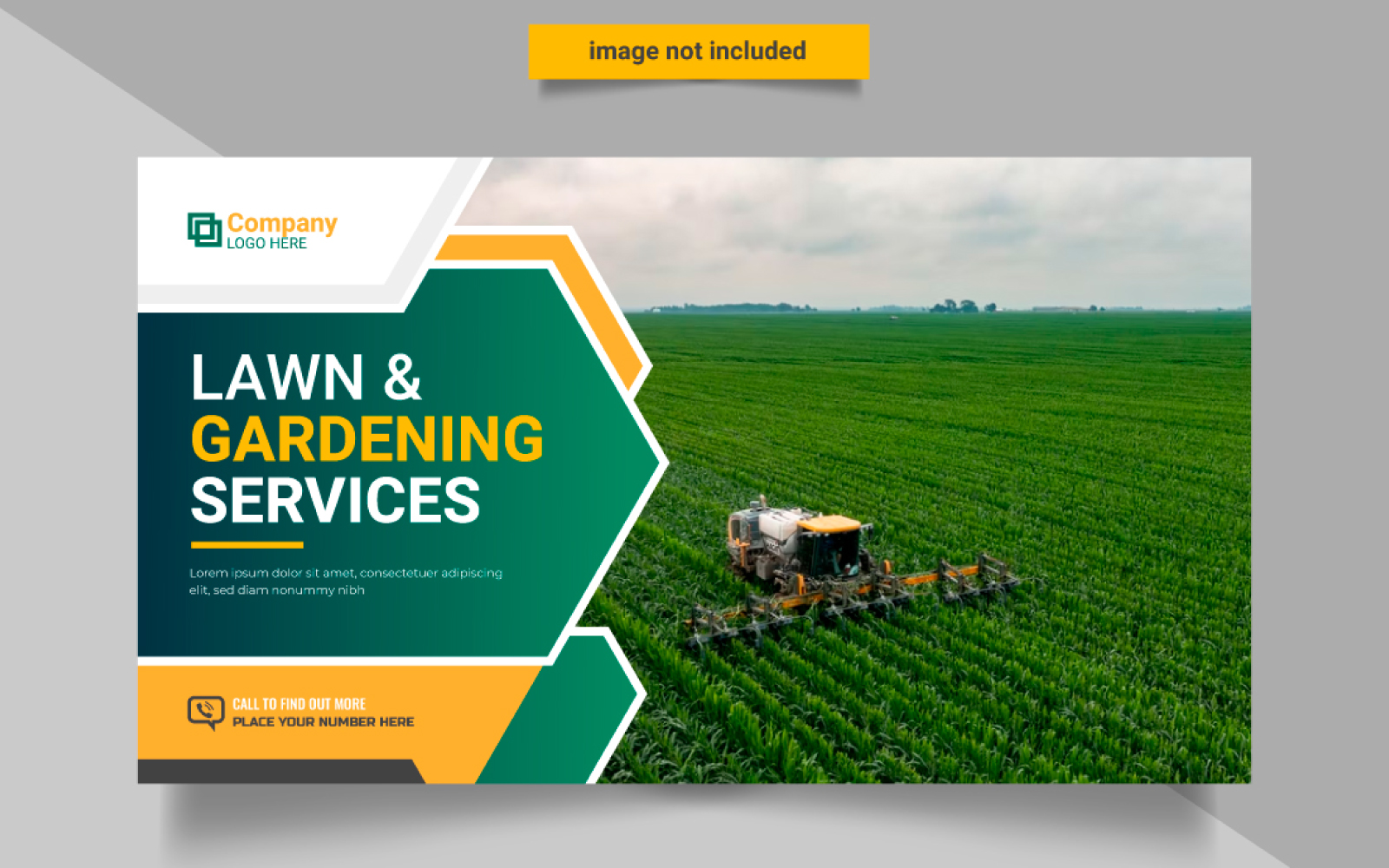 Agro farm and landscaping business web banner design Vector design