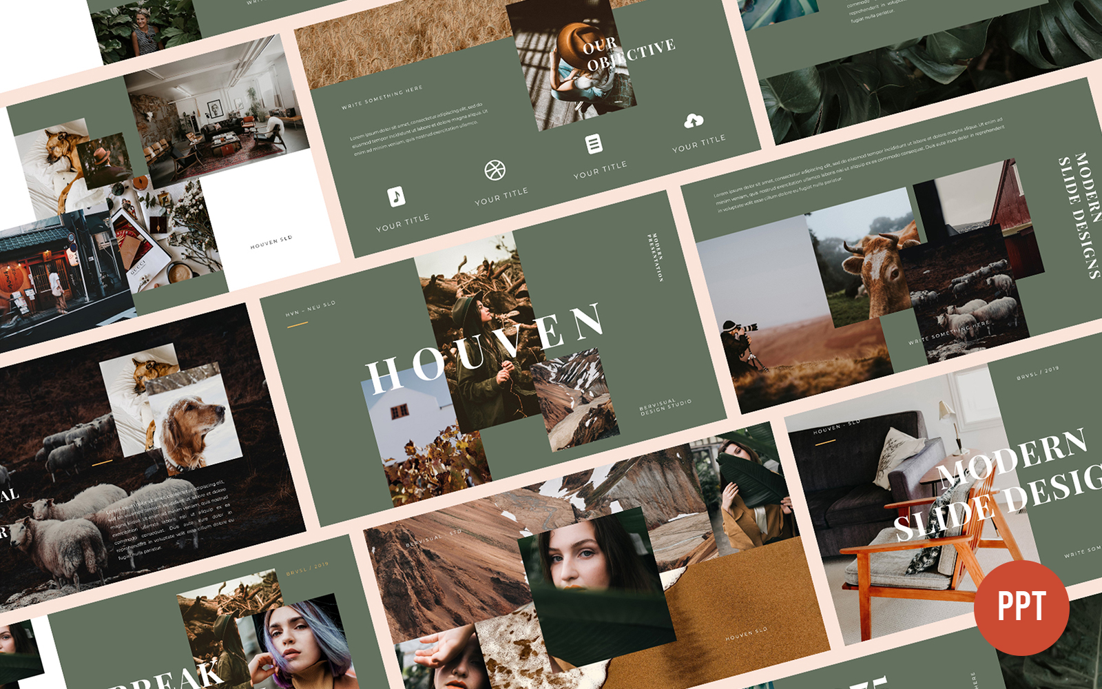 Magazine Layout Style PowerPoint Template