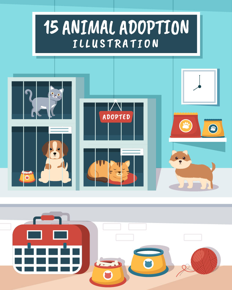 15 Pet Adopt Illustration