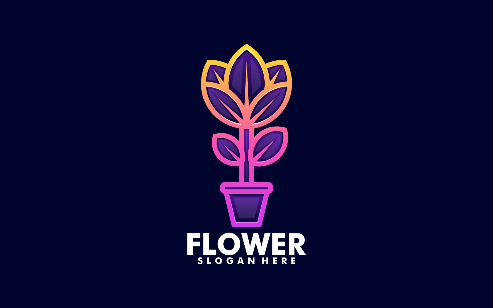 Flower Gradient Line Art Logo