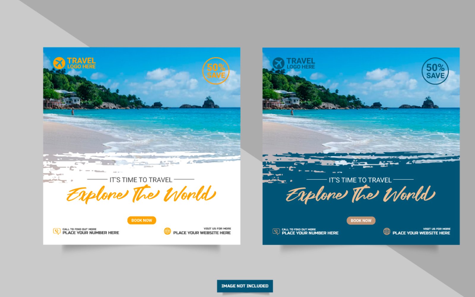 Vector travel holiday vacation social media post web banner design