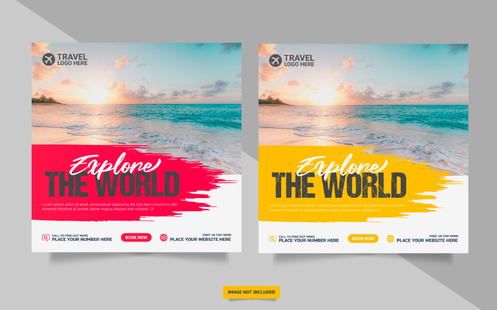 Travel holiday vacation social media post web travel angency template  vector design