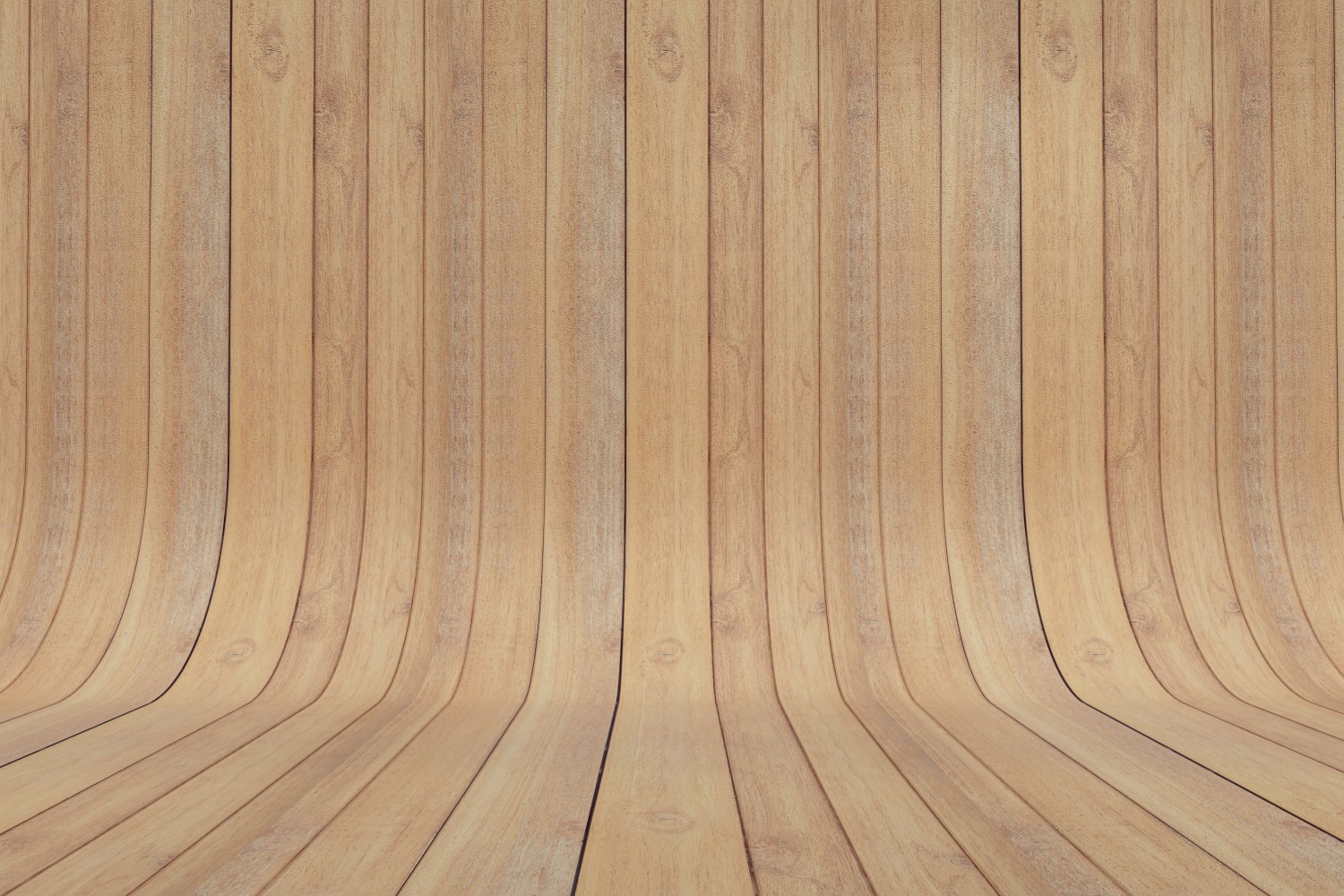 Curved Light Brown Wood Parquet background .