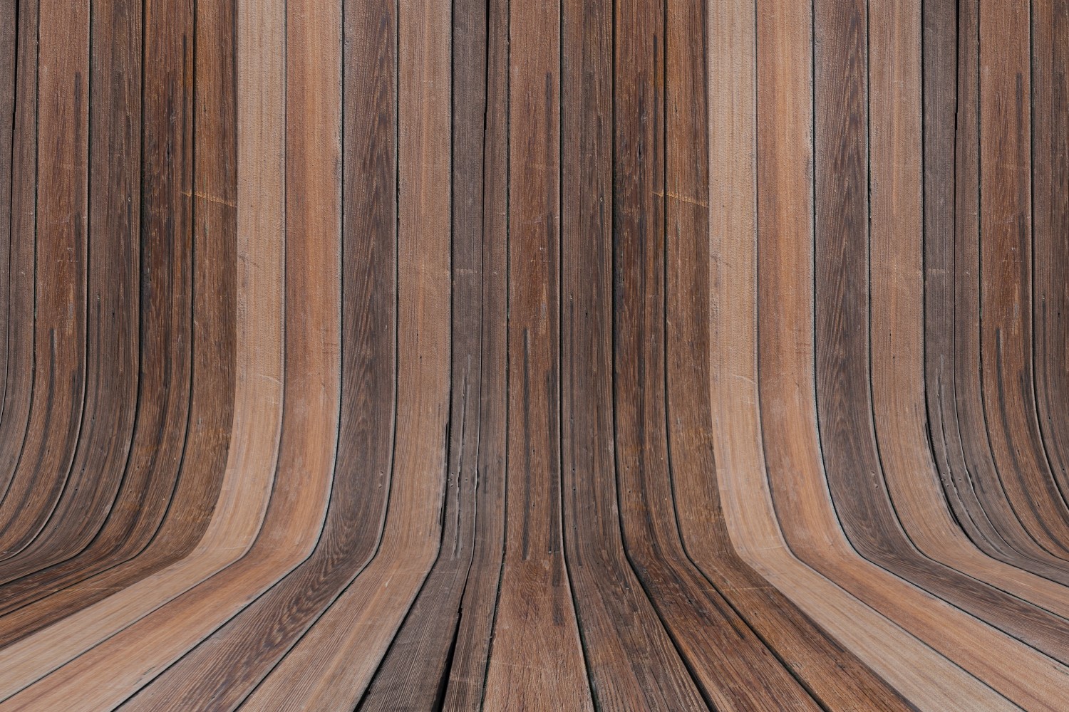 Curved Brown And Ten Wood Parquet background