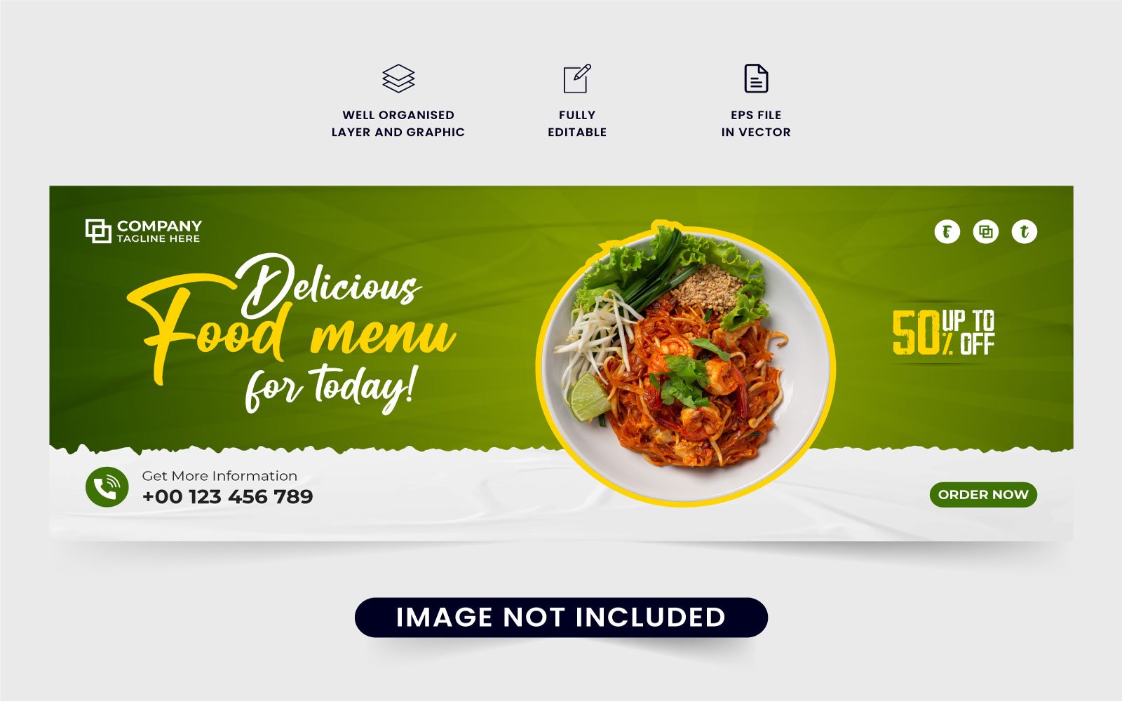 Healthy food menu social media cover