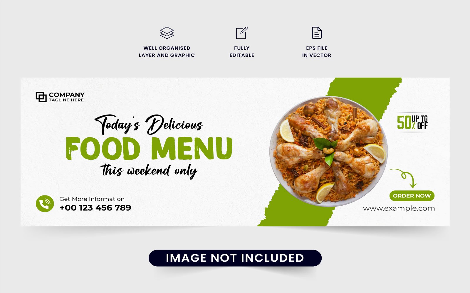 Restaurant social media cover vector