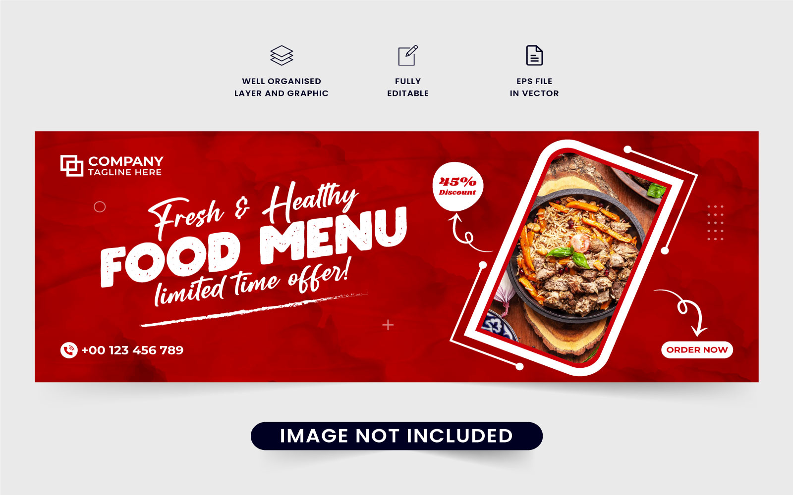 Fresh food menu social media cover