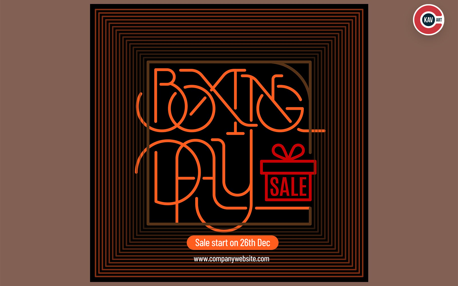 Boxing day sale banner for social media post design template - 00008