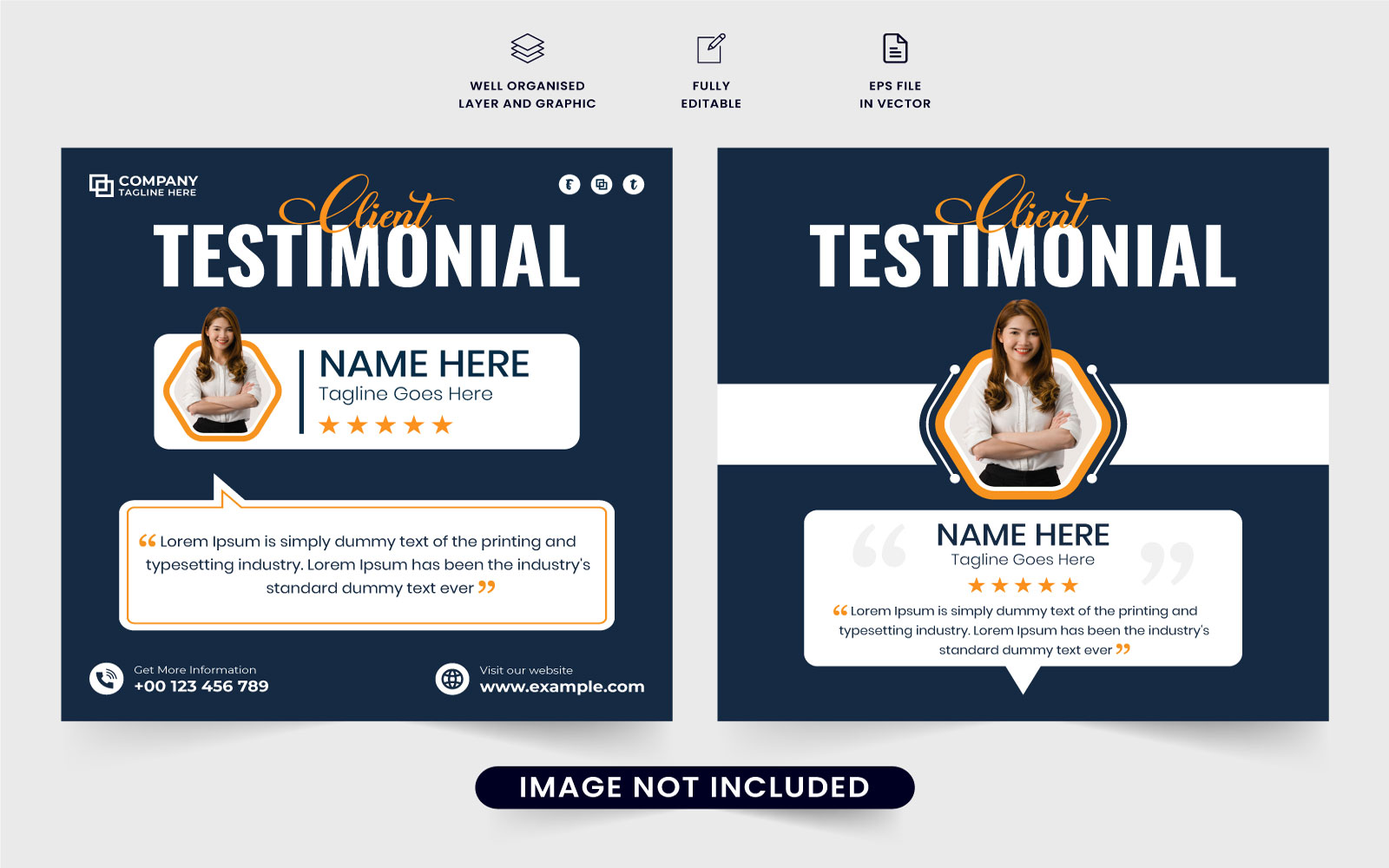 Customer service review template vector