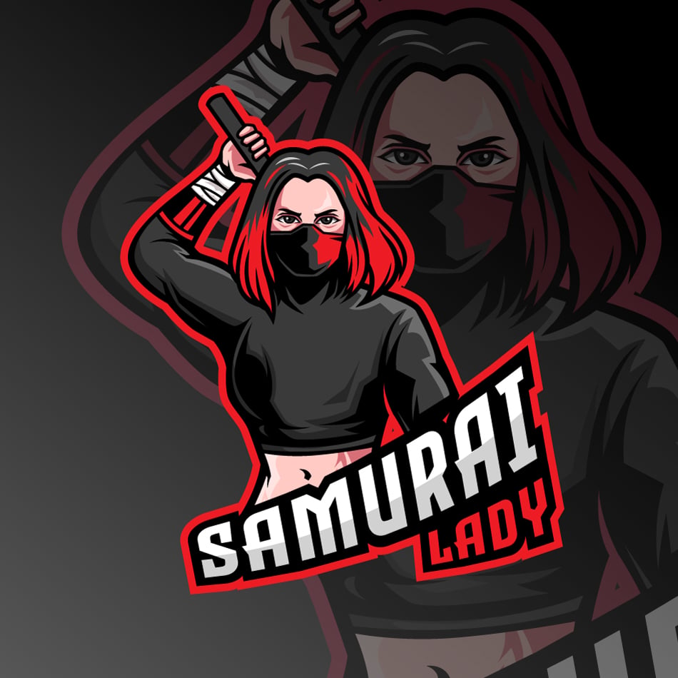 Samurai Lady  Esport Logo Templates
