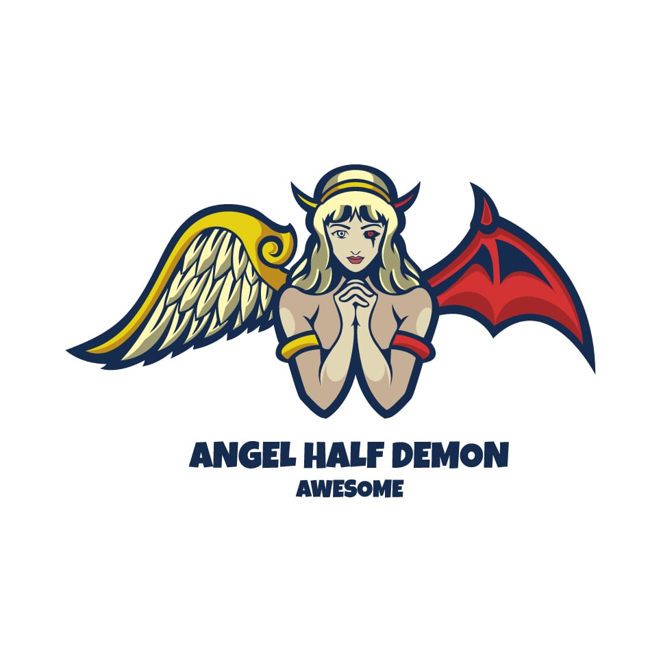 Angel half demon Logo Template