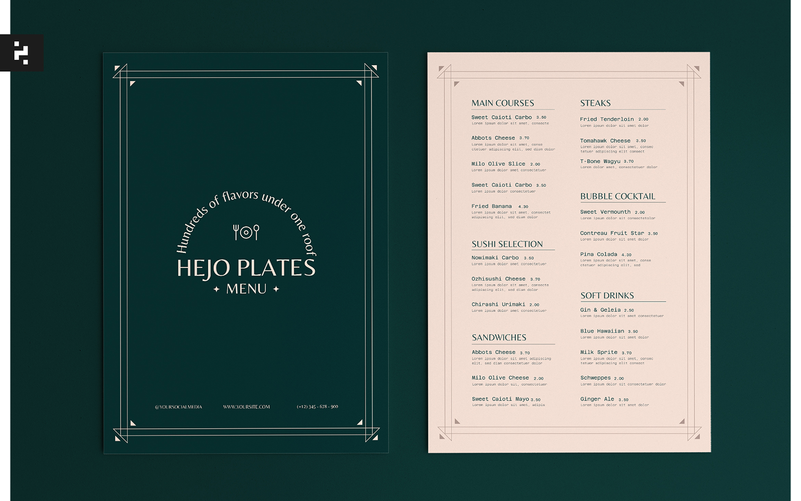 Elegant Minimalist Menu Template