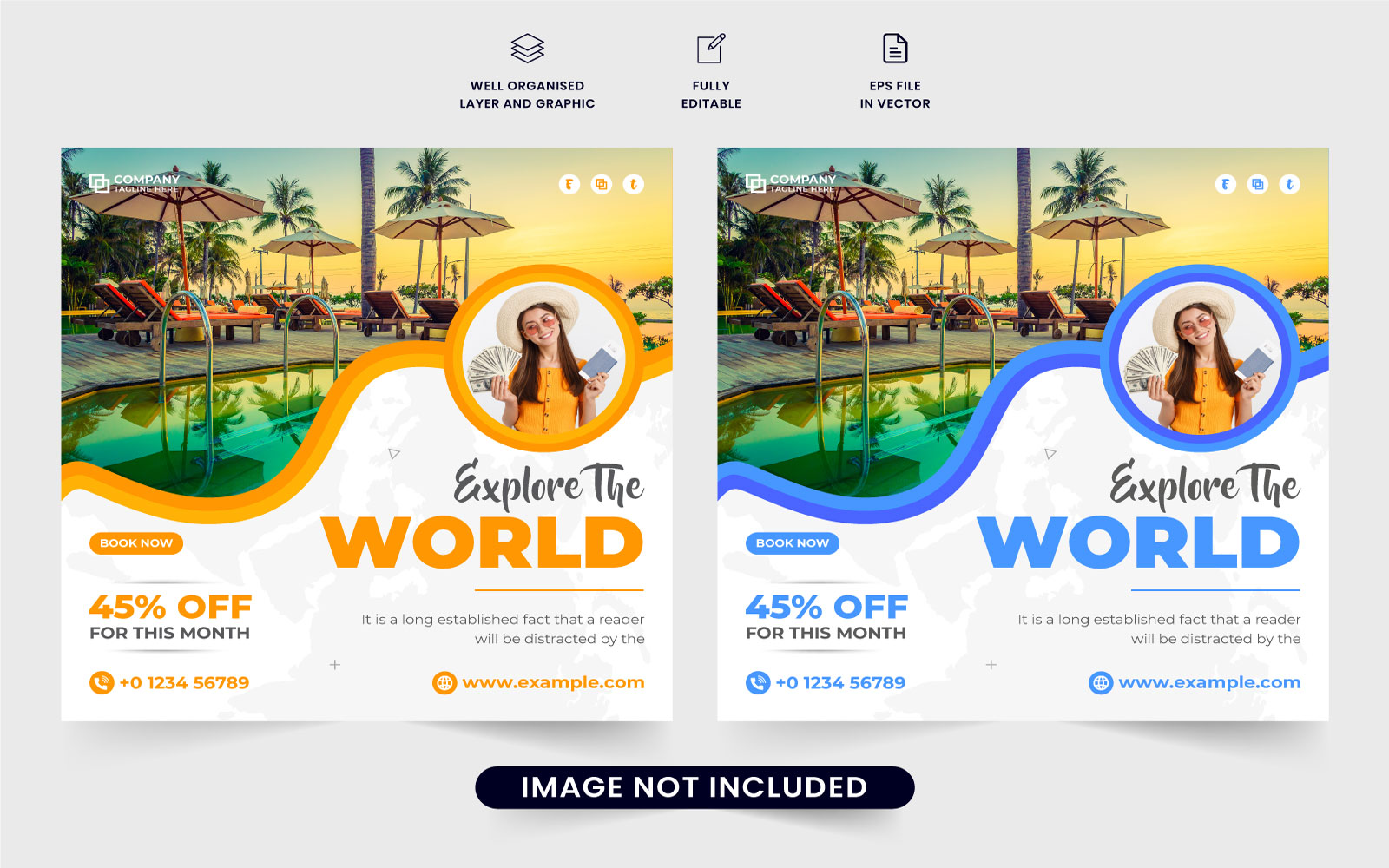 Travel group advertisement template