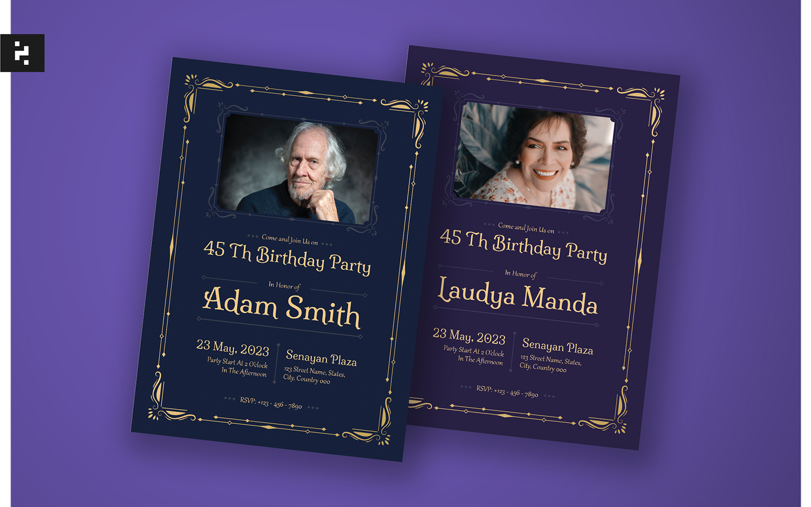 Classic Elegant Birthday Invitation