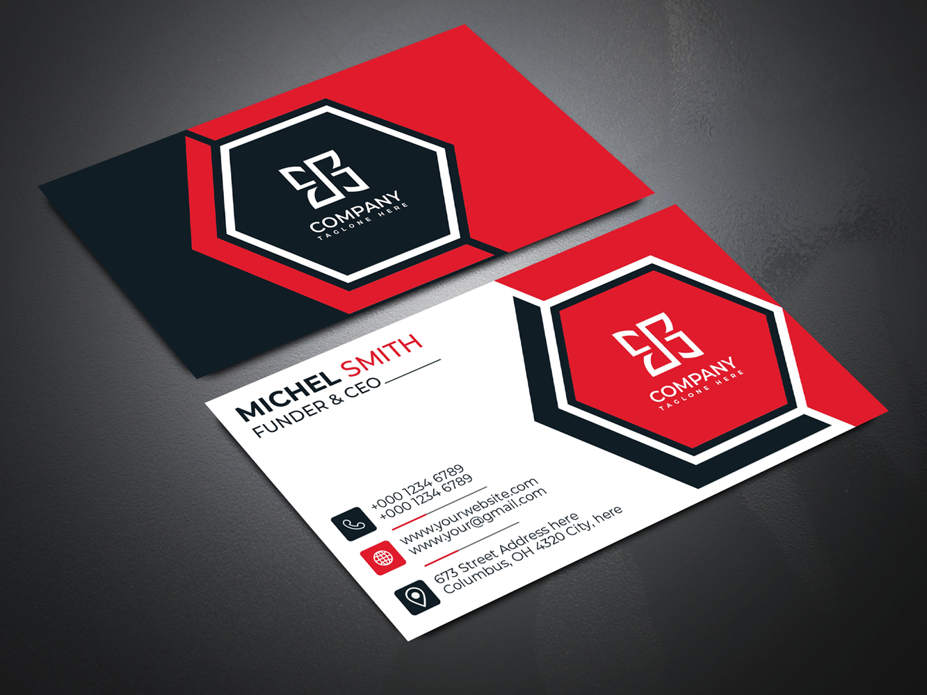 Unique Clean & Creative Modern Professional Business Card Design Template,
