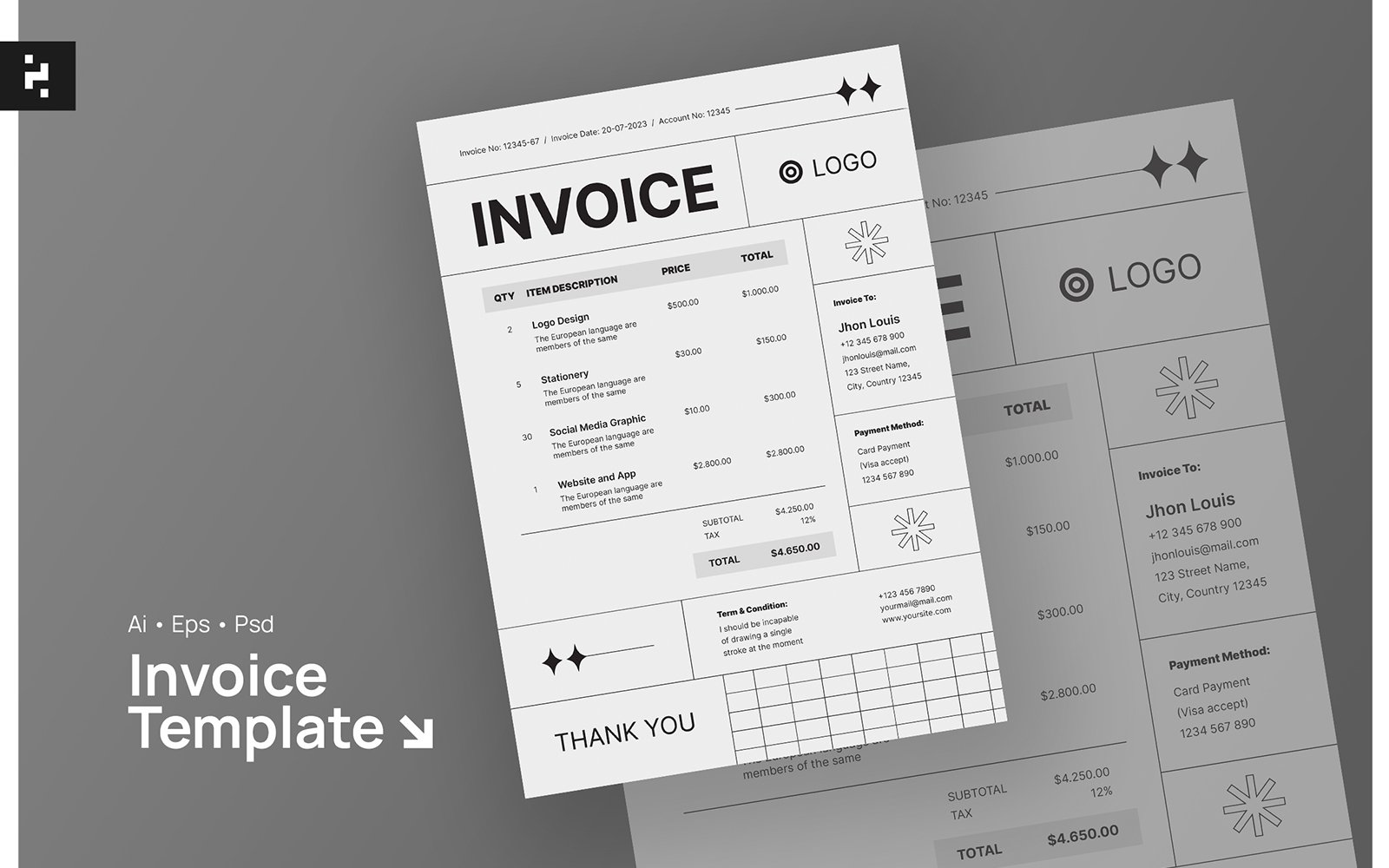 Creative Minimal Invoice Template