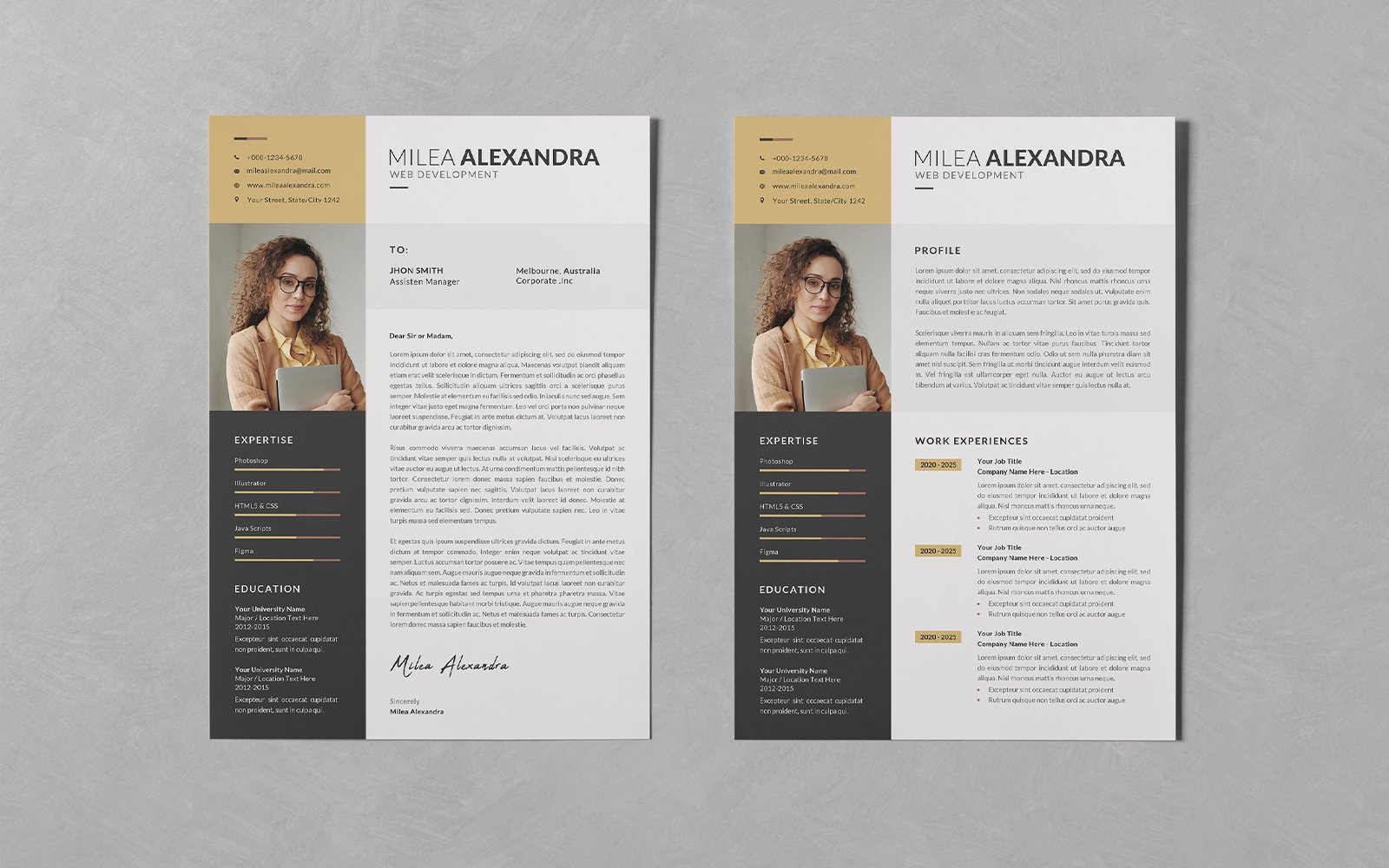 Resume/CV PSD Design Templates Vol 126