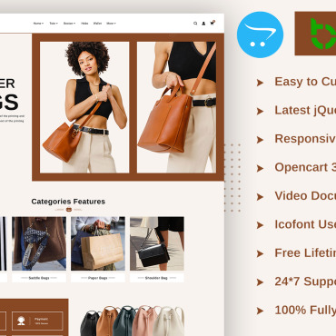 Bags Fashion OpenCart Templates 299885