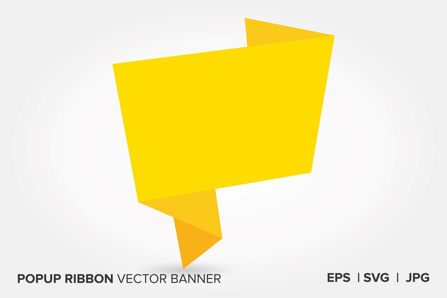 Yellow Color Popup Ribbon Vector Banner