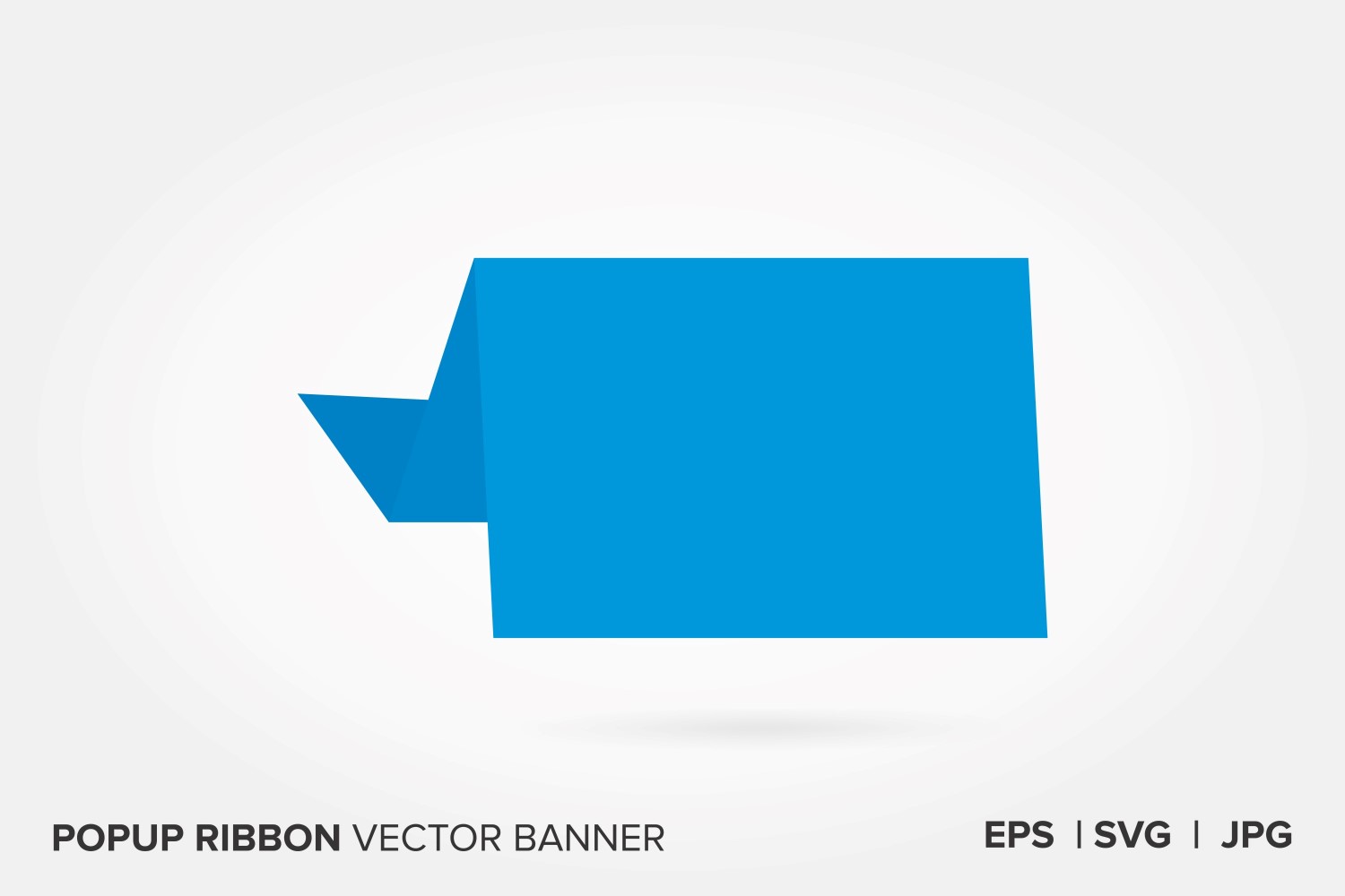 Blue Color Popup Ribbon Vector Banner