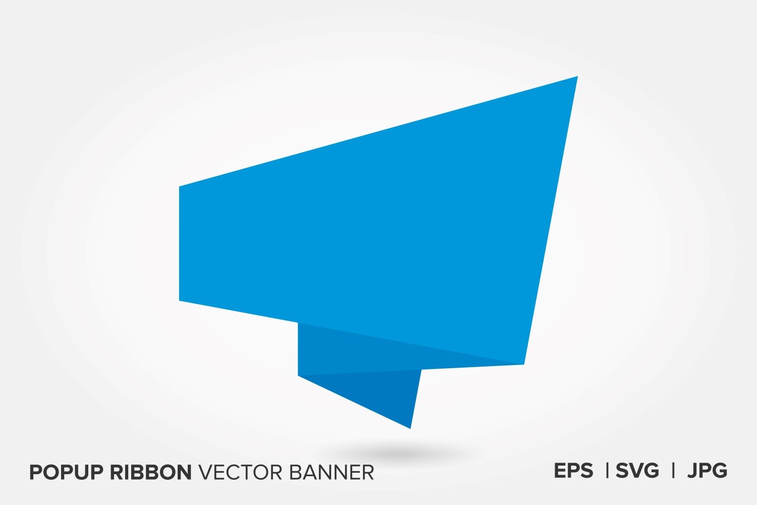 Blue Color Popup Ribbon Vector Banner.