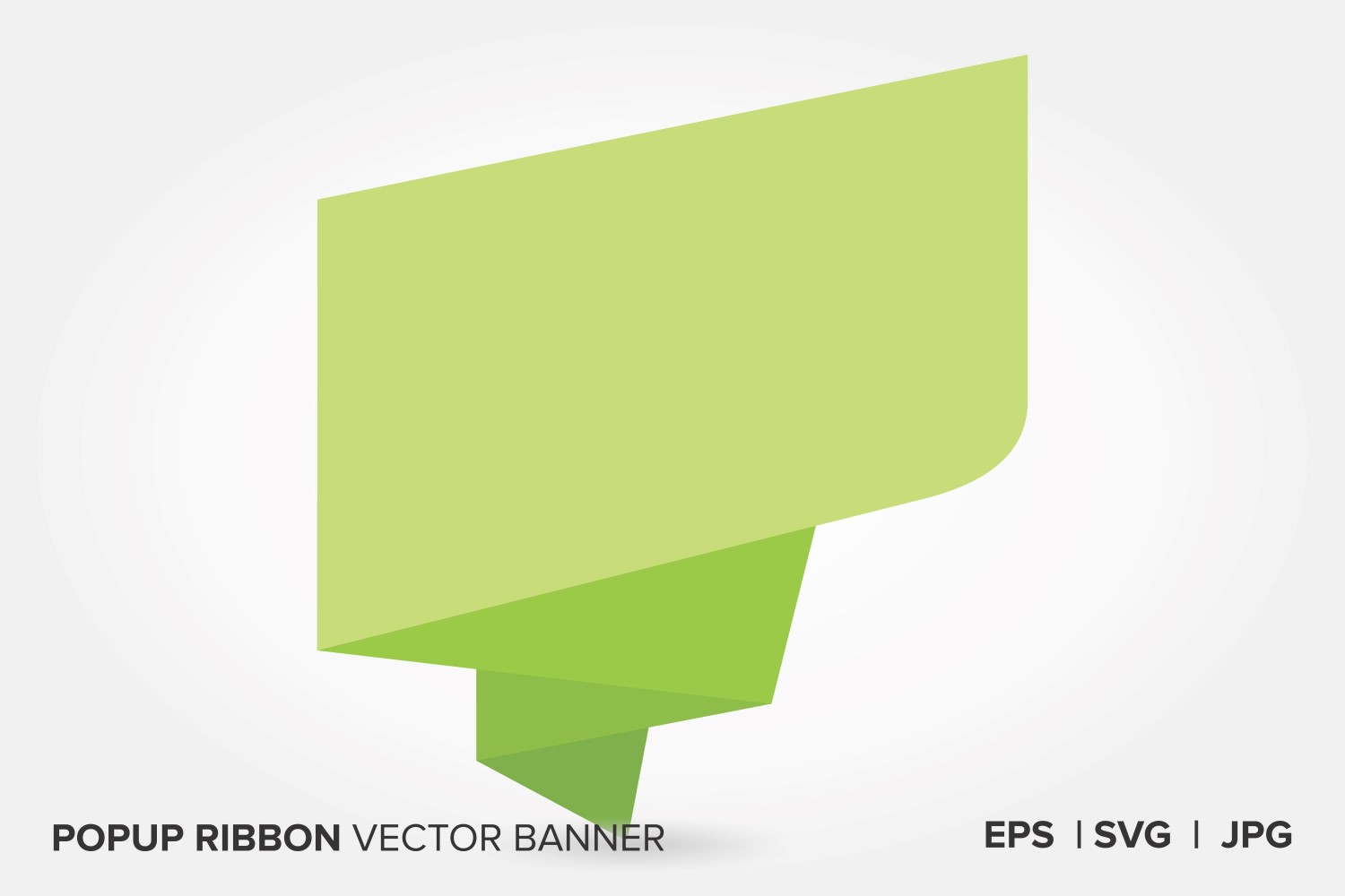 Light Green Color Popup Ribbon Vector Banner