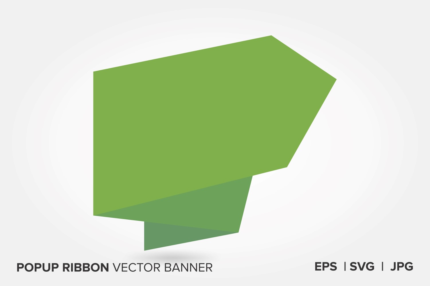 Green Color Popup Ribbon Vector Banner