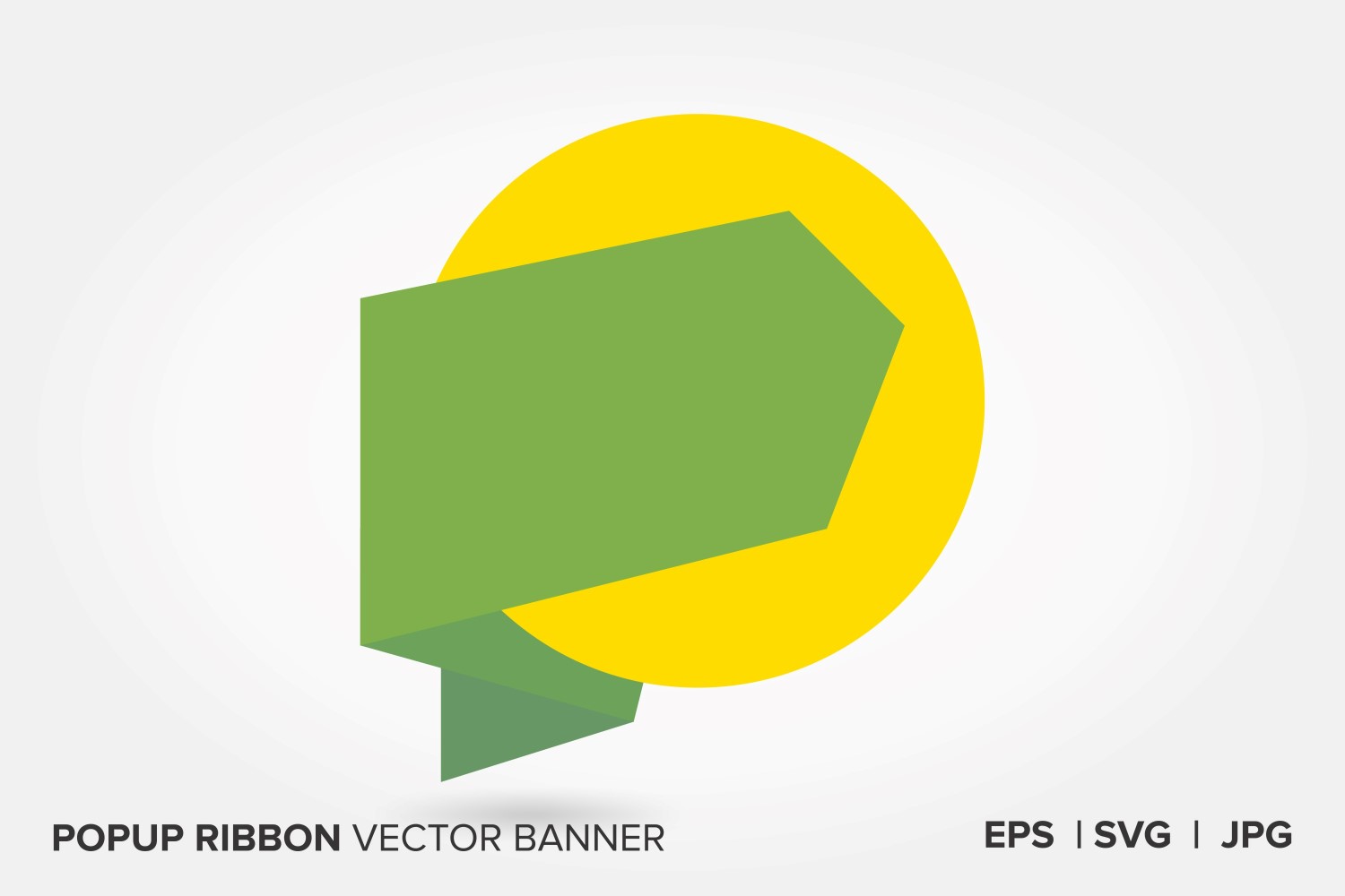 Yellow And Light Color Popup Ribbon Vector Banner