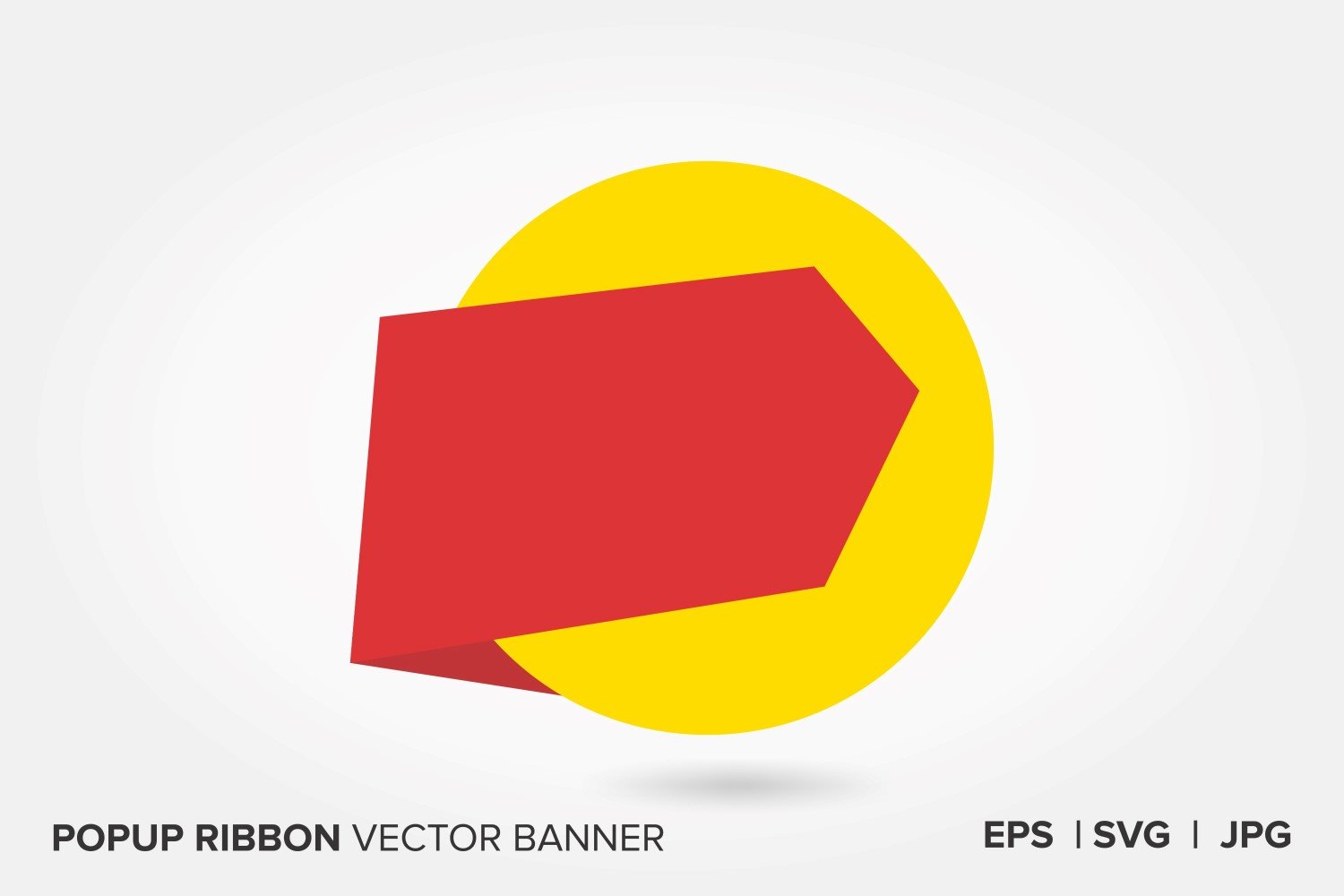 Yellow And Red Color Popup Ribbon Vector Banner