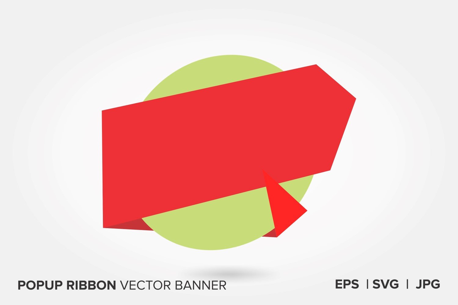 Red And Light Green Color Popup Ribbon Vector Banner