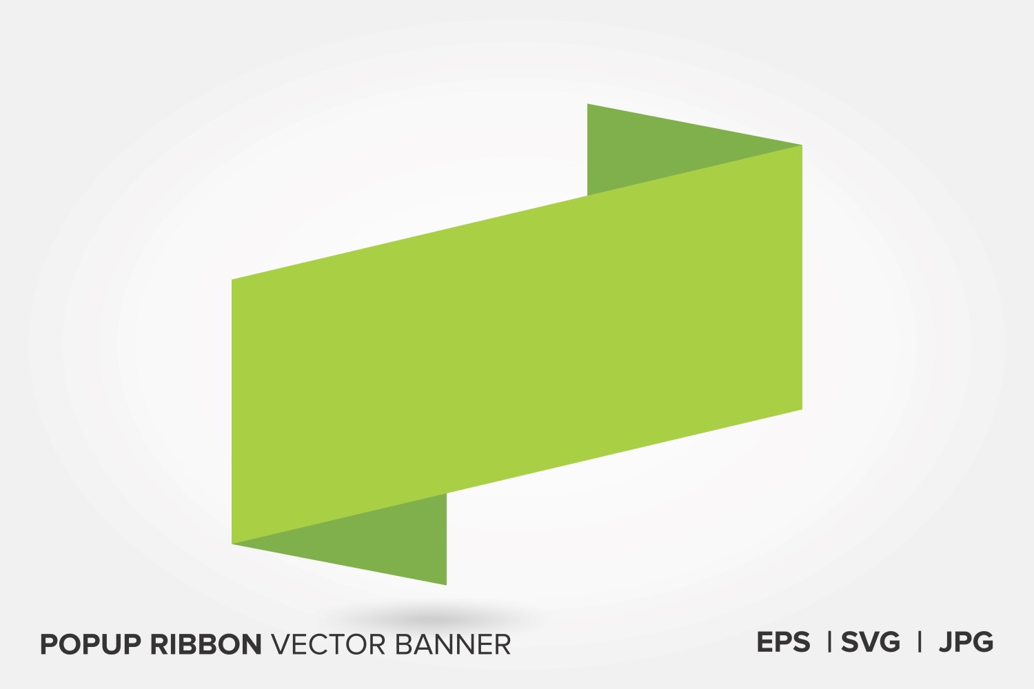 Light Green Color Popup Ribbon Vector Banner.