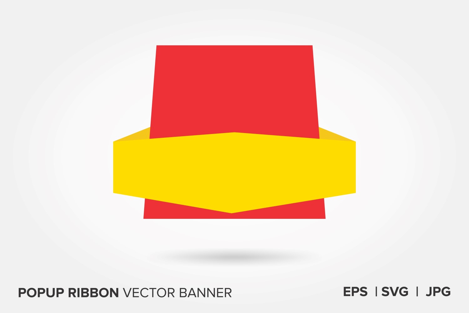 Yellow And Red Color Popup Ribbon Vector Banner .