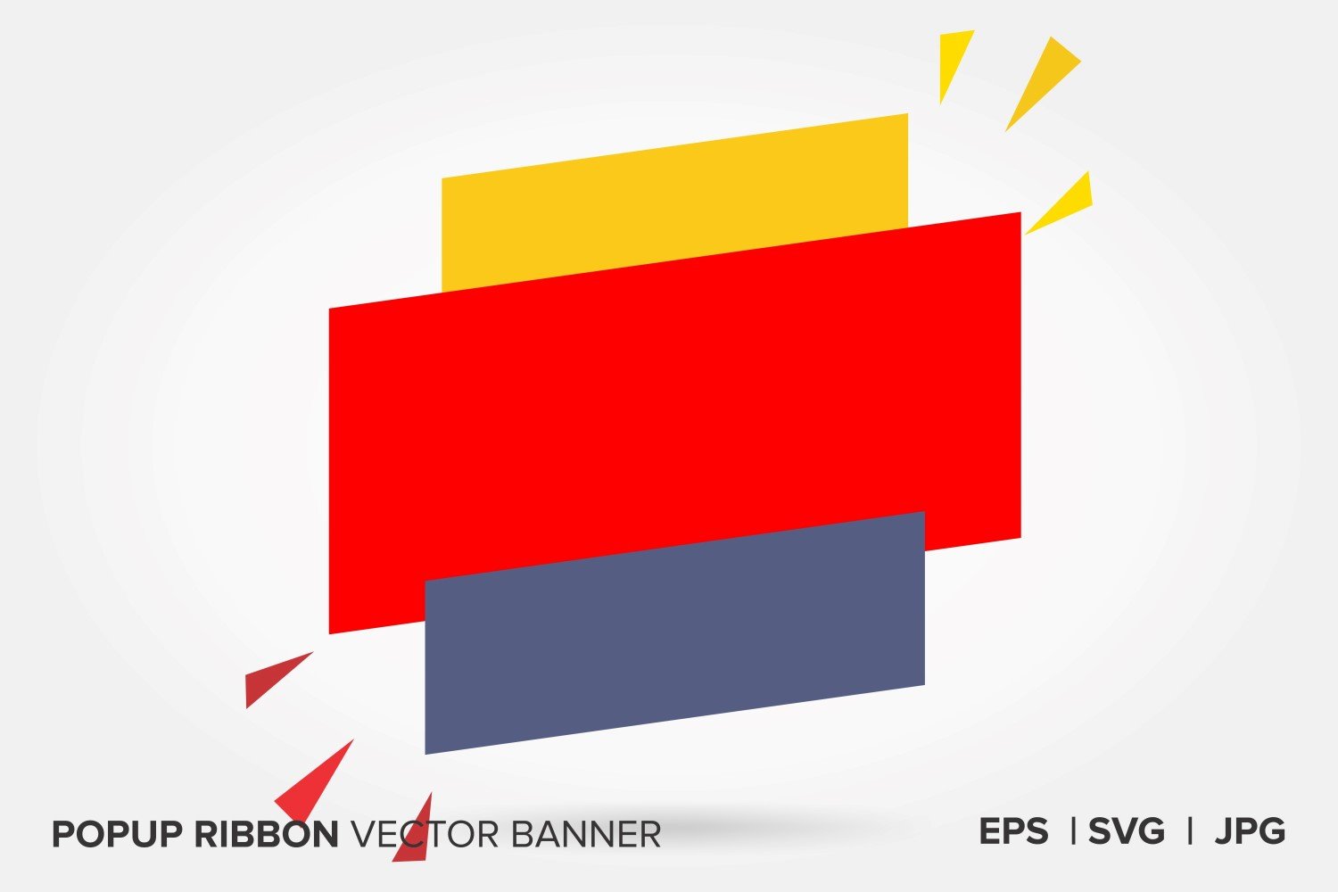 Red And Dark Grey Color Popup Ribbon Vector Banner