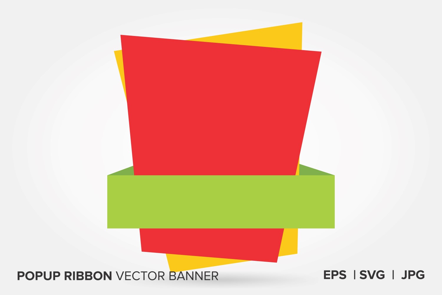 Red And Green Color Popup Ribbon Vector Banner