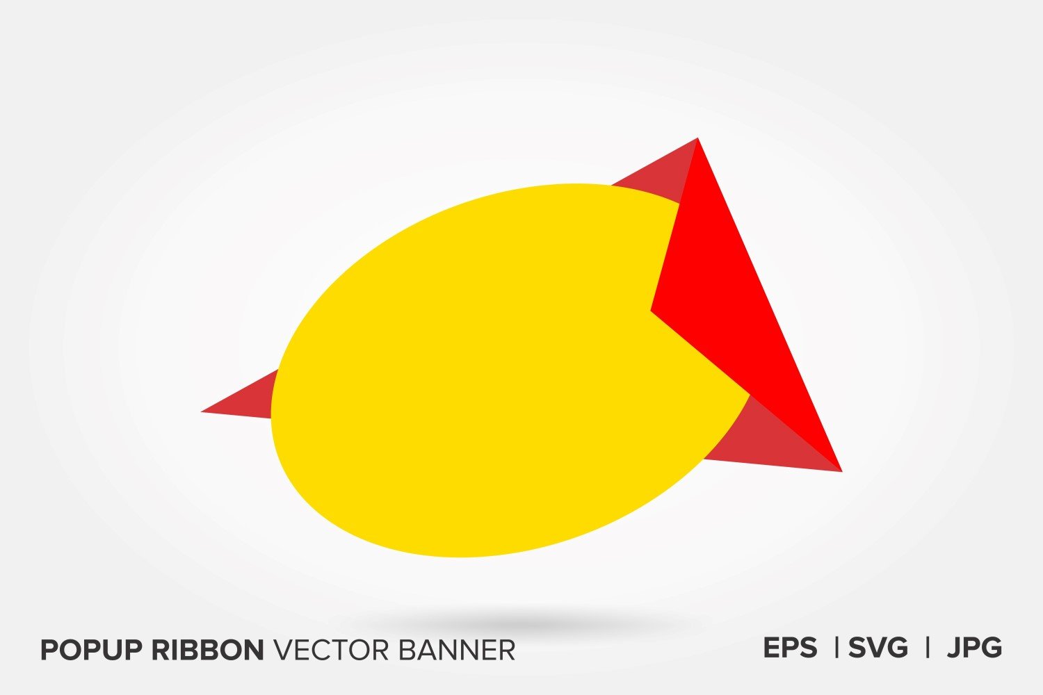 Red And Yellow Color  Popup Ribbon Vector Banner