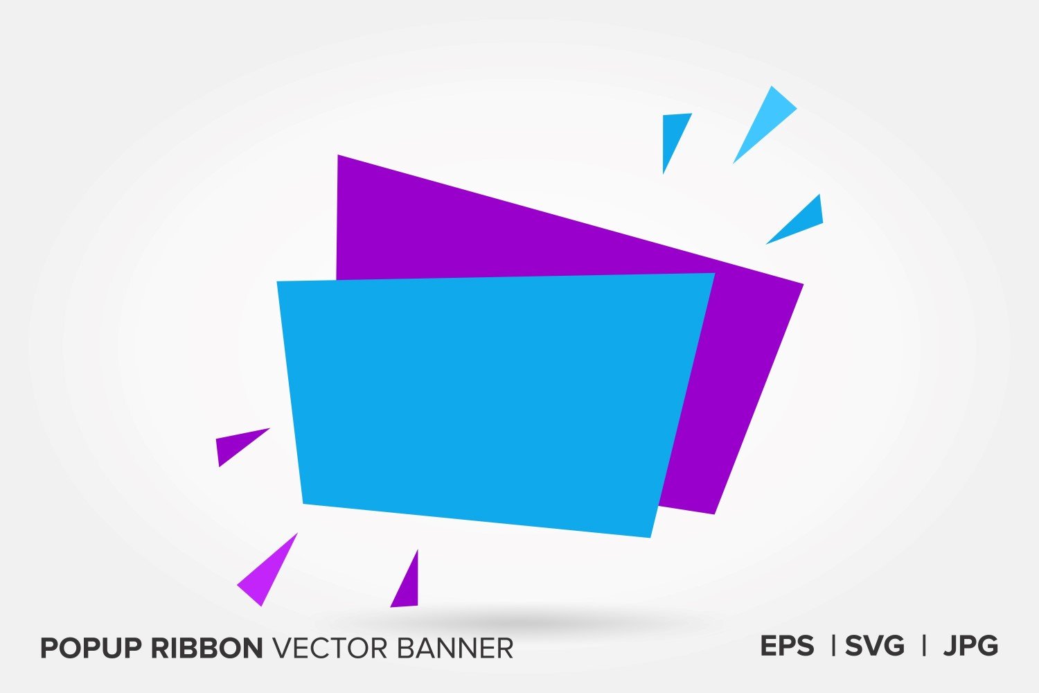 Purple And Blue Color Popup Ribbon Vector Banner