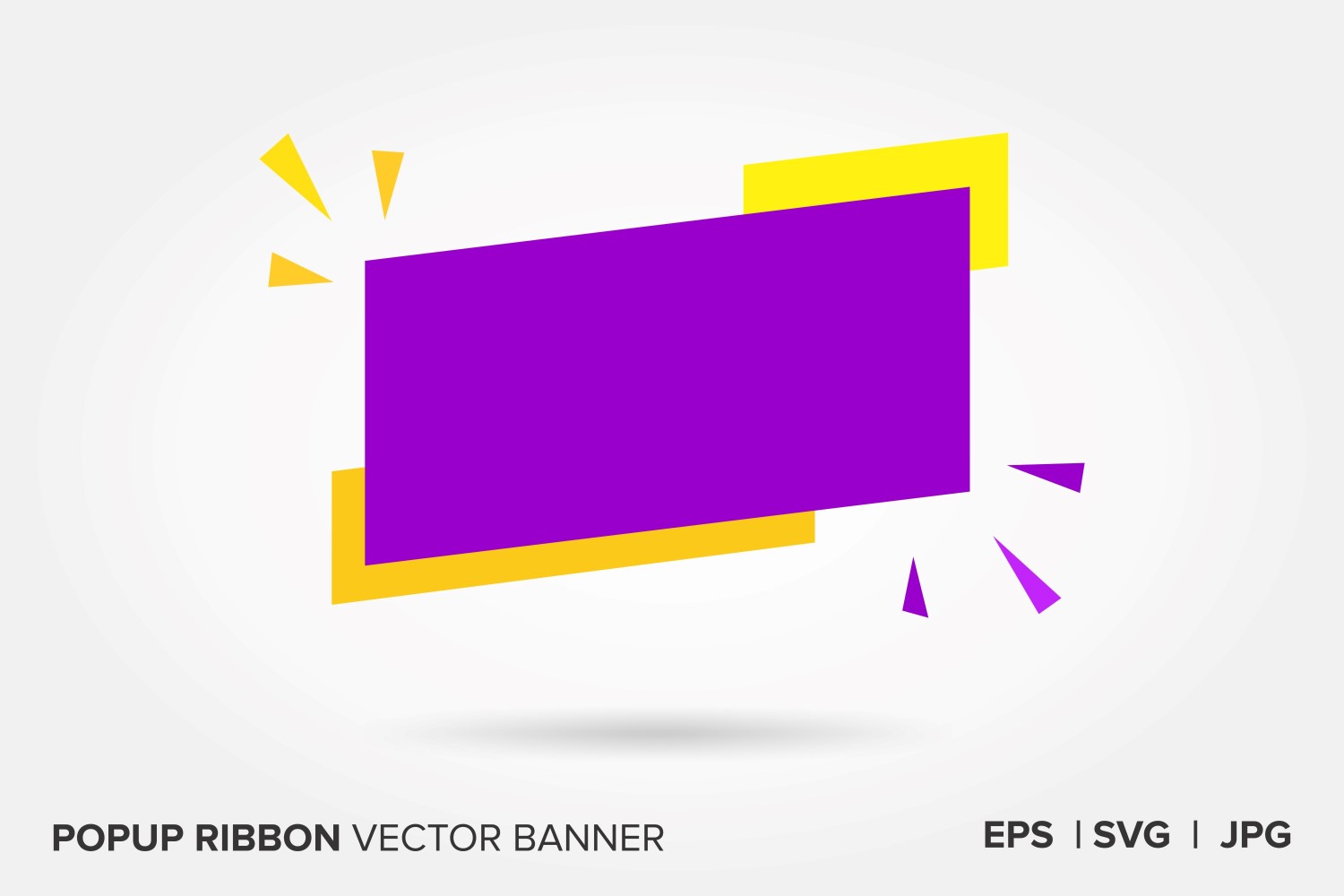 Dark Yellow And Purple Color Popup Ribbon Vector Banner