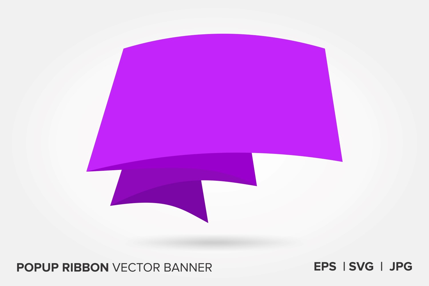 Purple Color Popup Ribbon Vector Banner