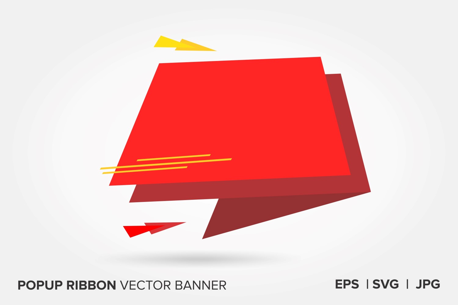 Red And Maroon Color Popup Ribbon Vector Banner