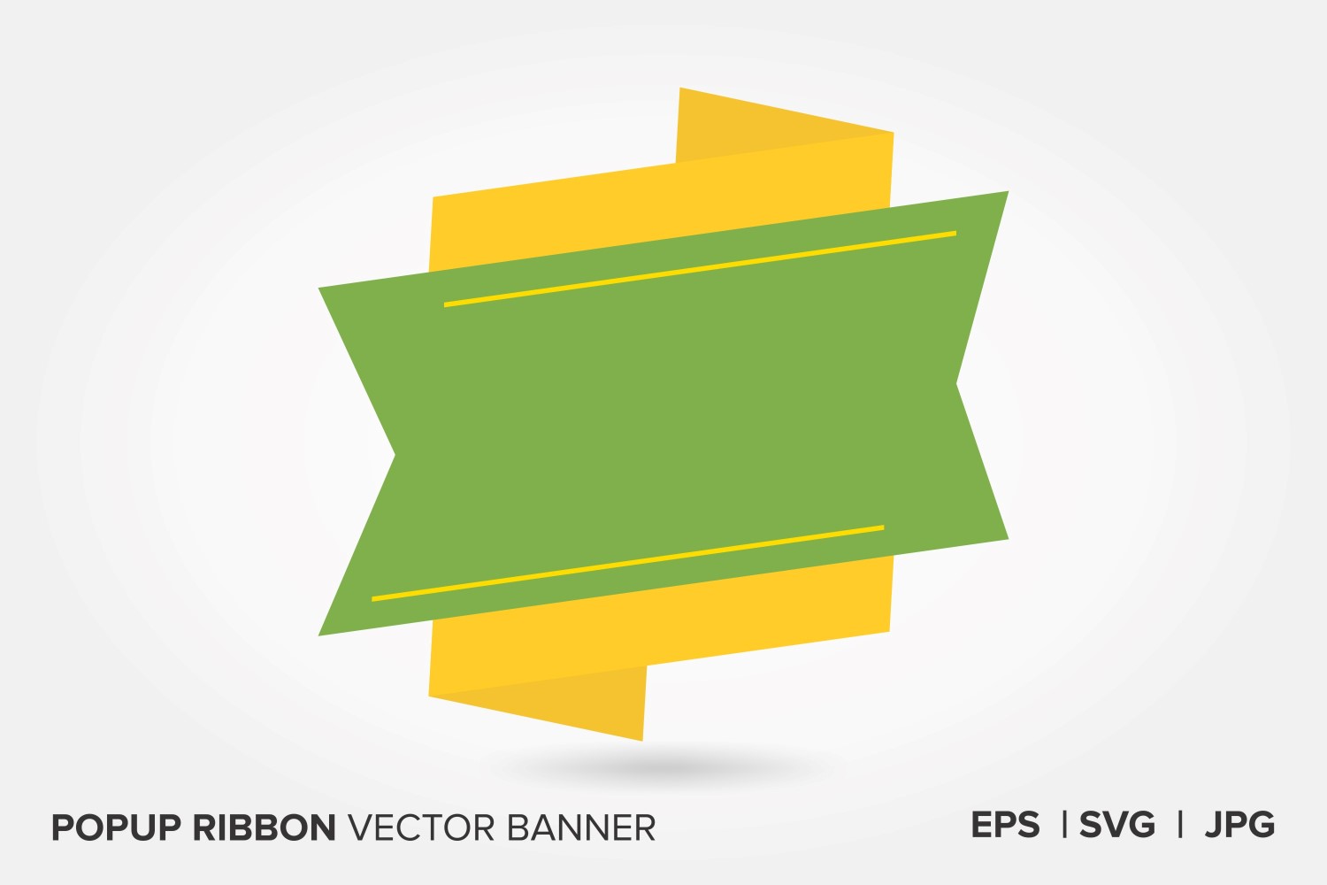 Green And Yellow Color Popup Ribbon Vector Banner