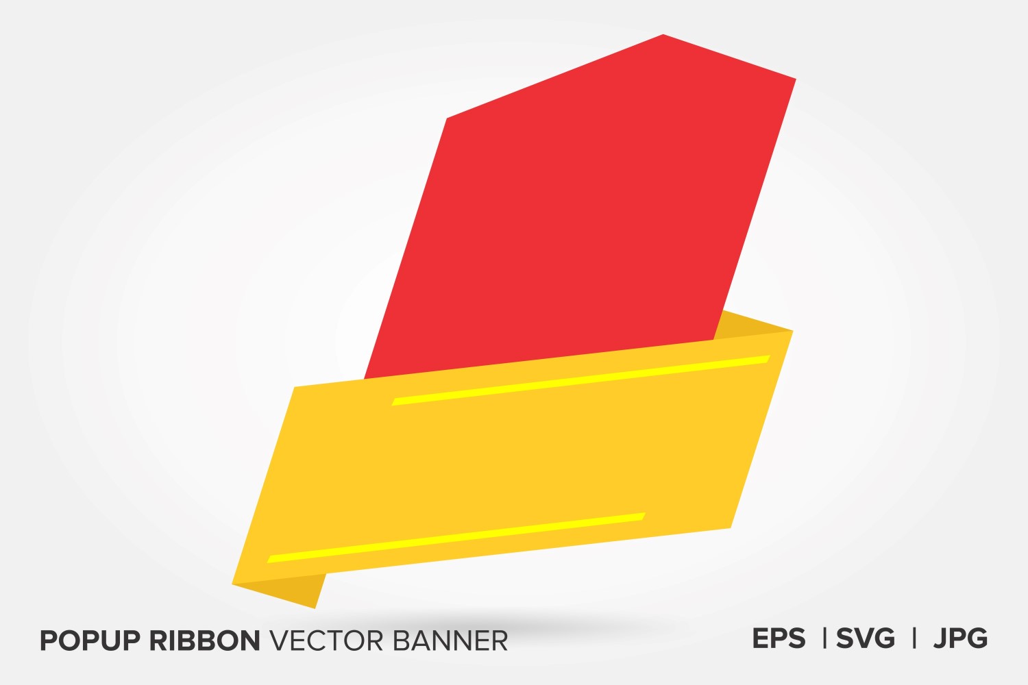 Red And Dark Yellow Color Popup Ribbon Vector Banner