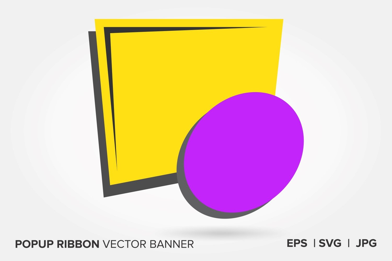 Yellow And Black Color Popup Ribbon Vector Banner