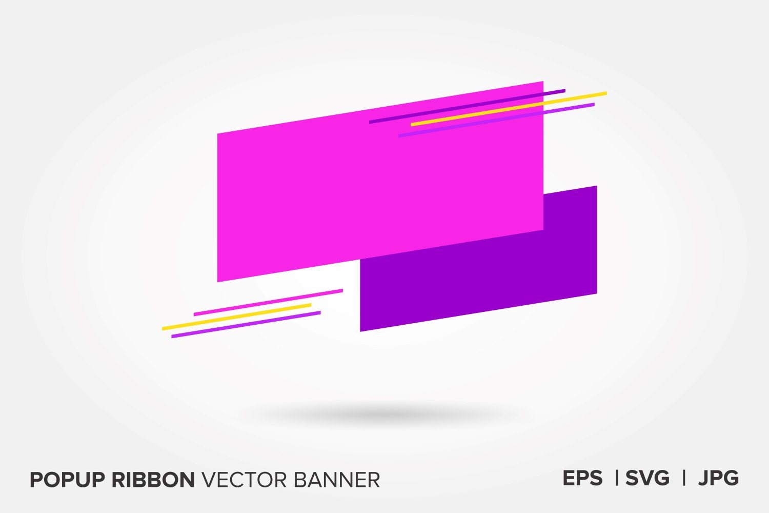 Magenta And Purple Color Popup Ribbon Vector Banner