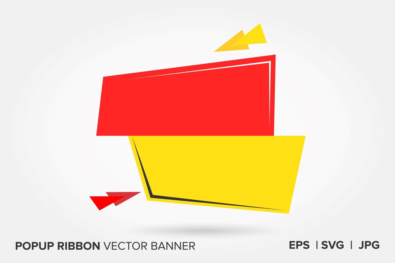 Red And Yellow  Color Popup Ribbon Vector Banner