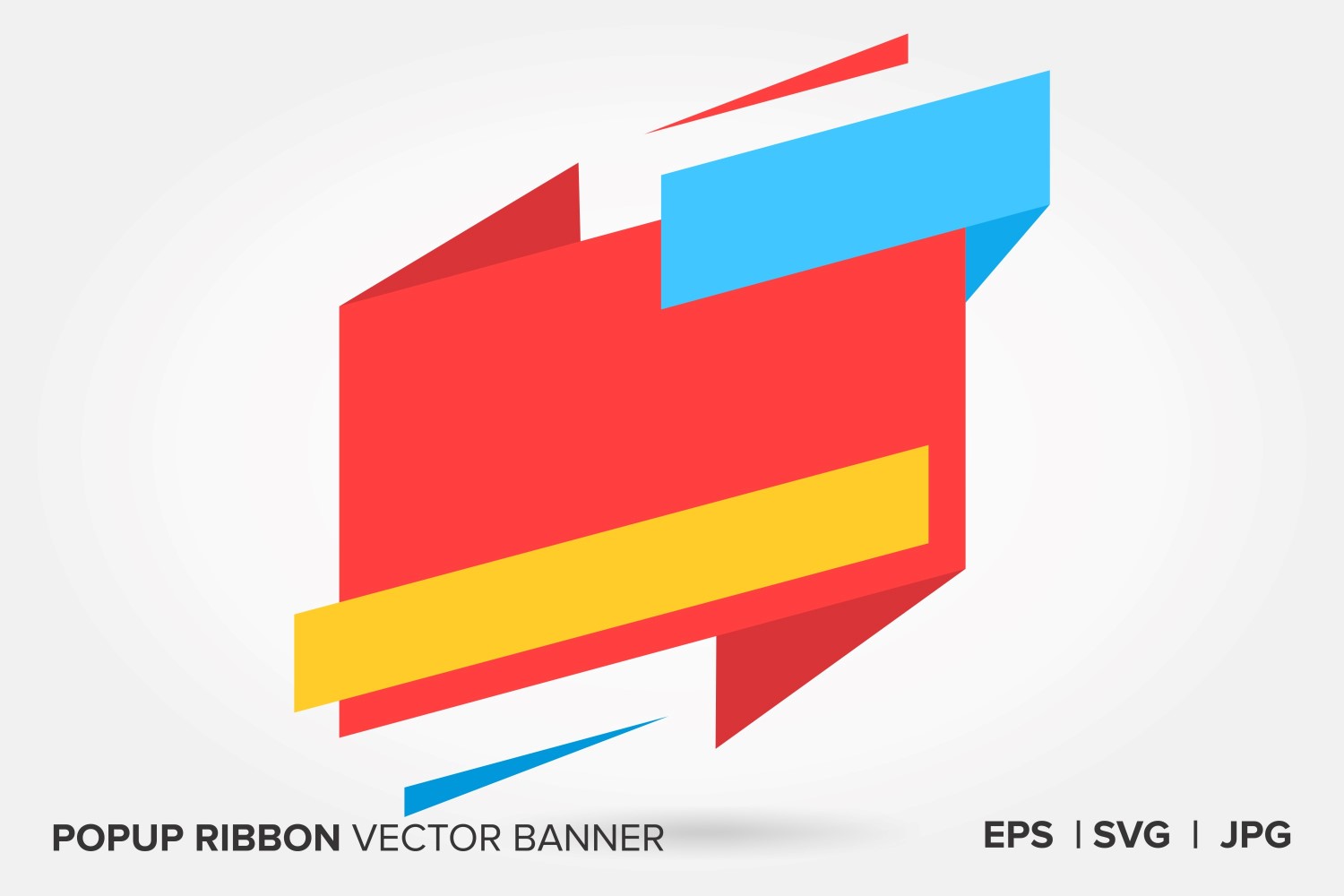 Blue And Red Color Popup Ribbon Vector Banner