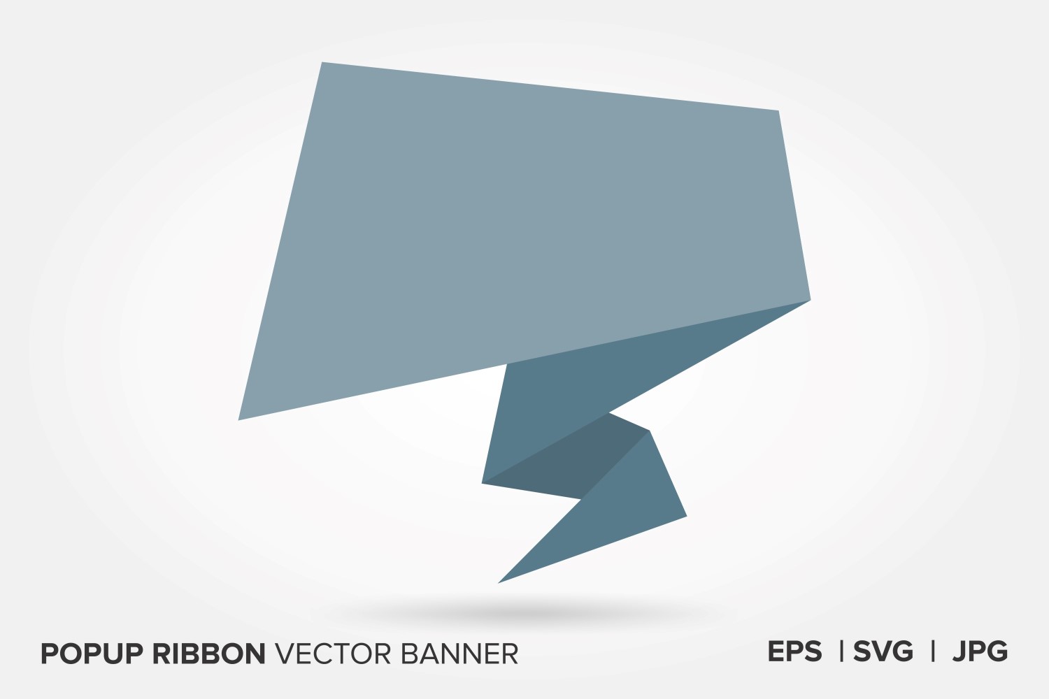 Grey Color Popup Ribbon Vector Banner