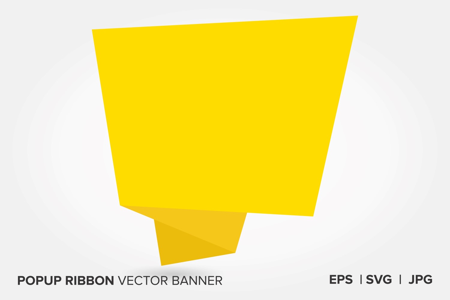 Yellow Color Popup Ribbon Vector Banner .